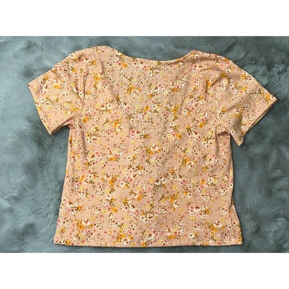 Coquette Soft Girl Dainty Floral Double Bow Tie SS Cardigan XS - Picture 2 of 7